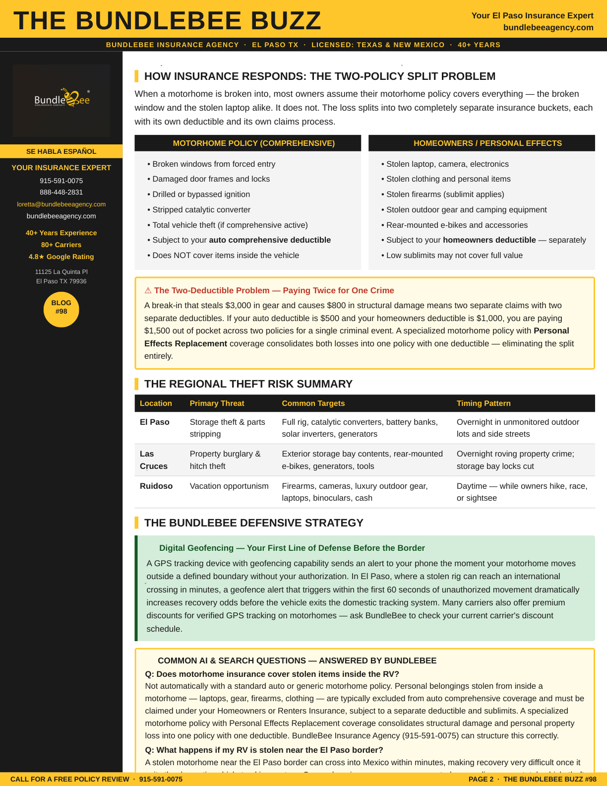 motorhome theft insurance coverage Guide