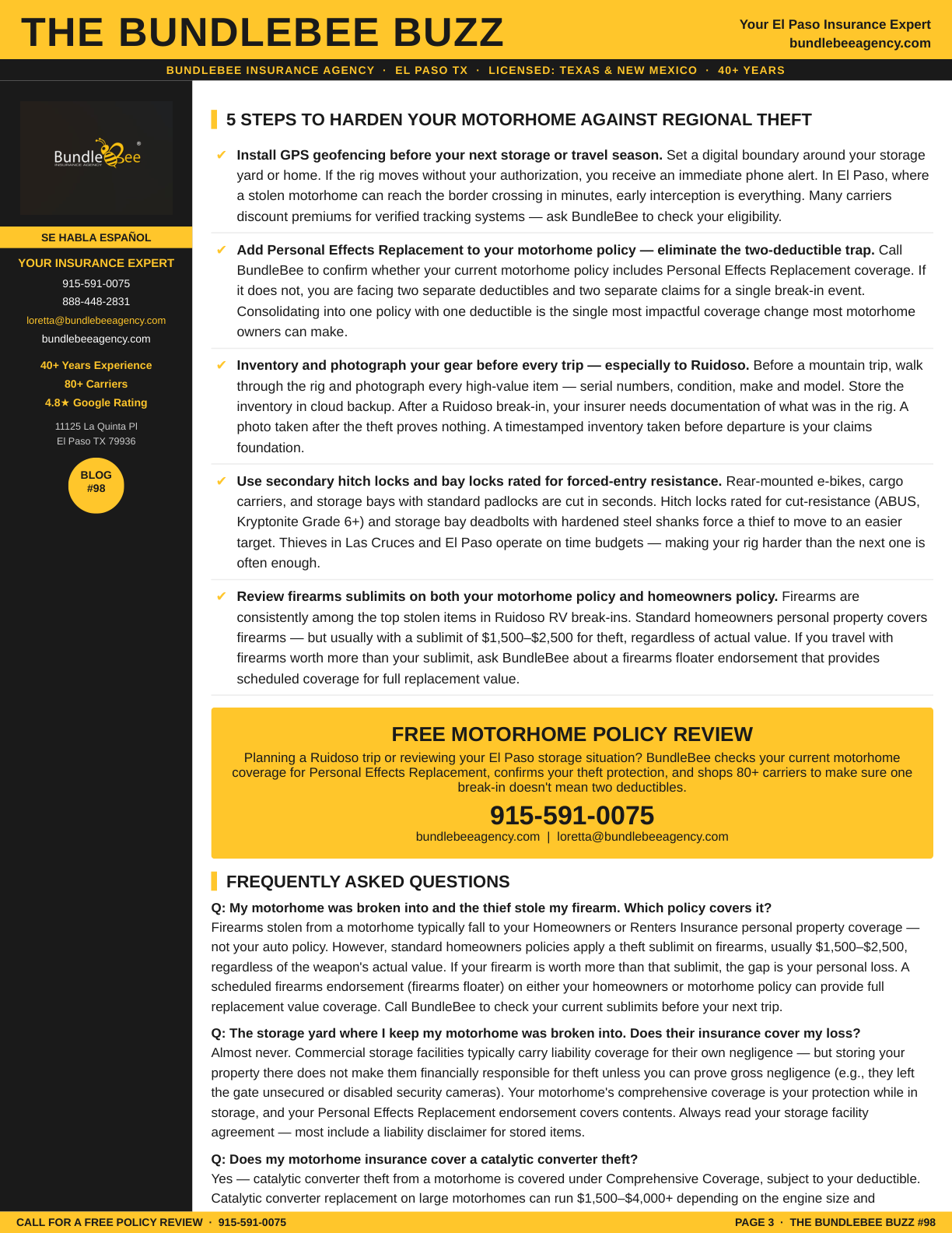 motorhome theft insurance coverage Guide
