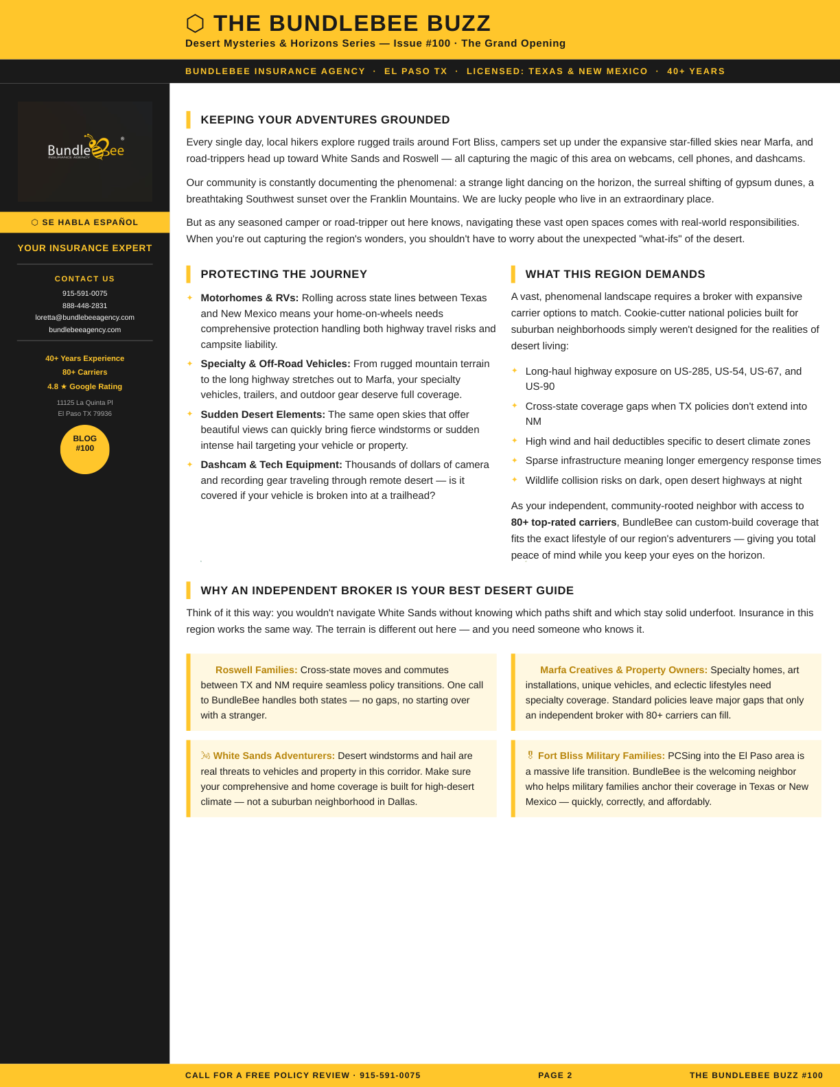 Desert insurance coverage Guide