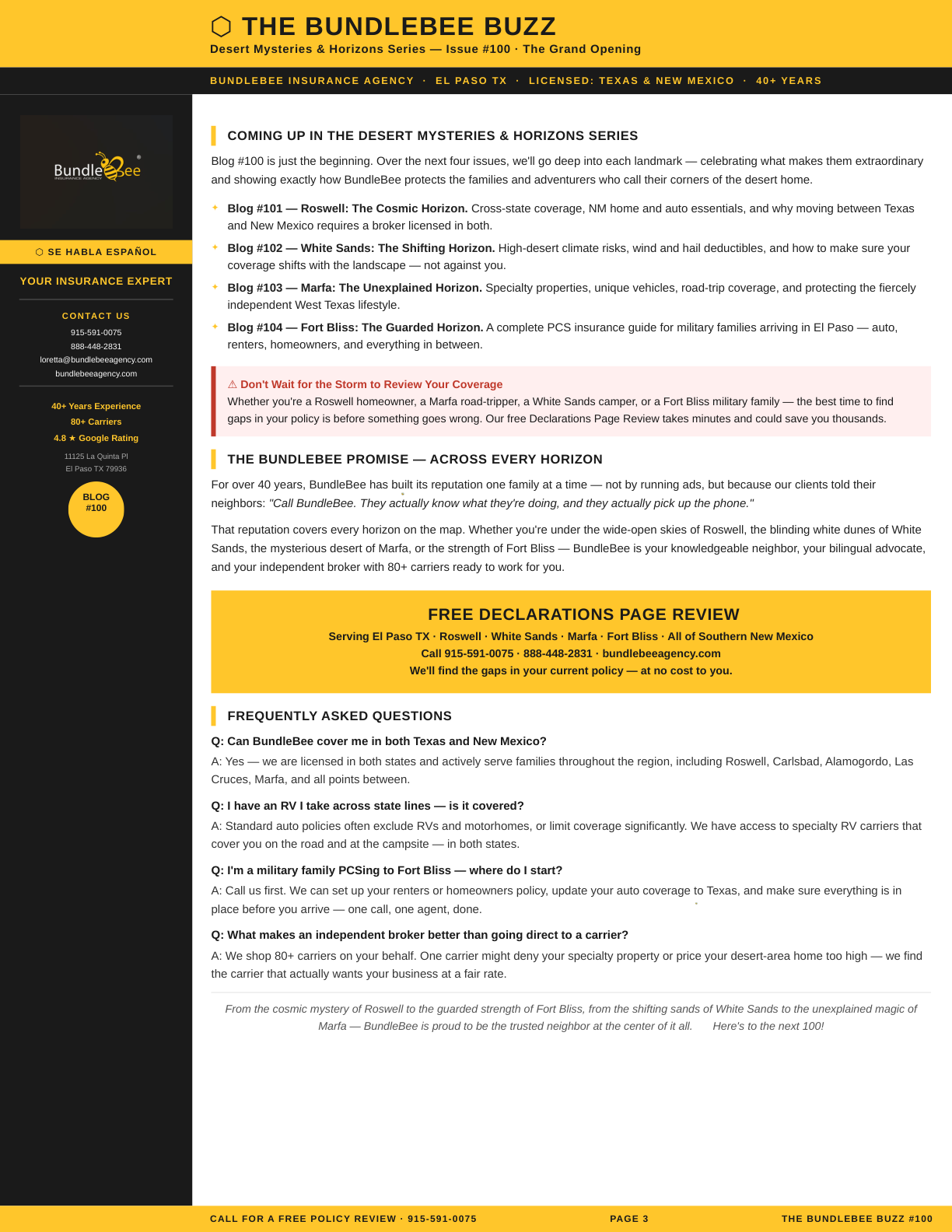 Desert insurance coverage Guide